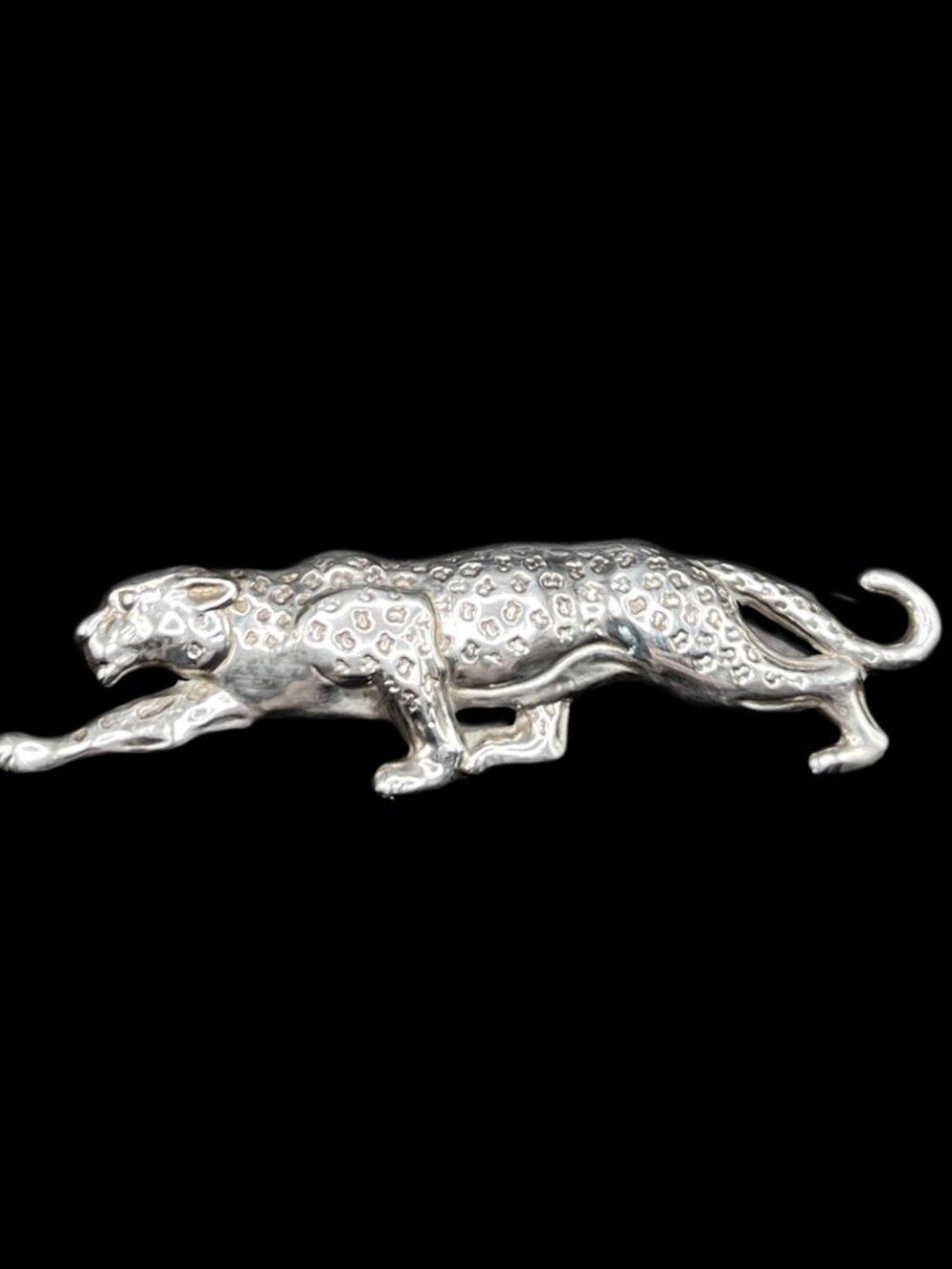 Vintage Hammered Sterling Silver Panther or Leopard Brooch 1970s - Picture 8 of 8